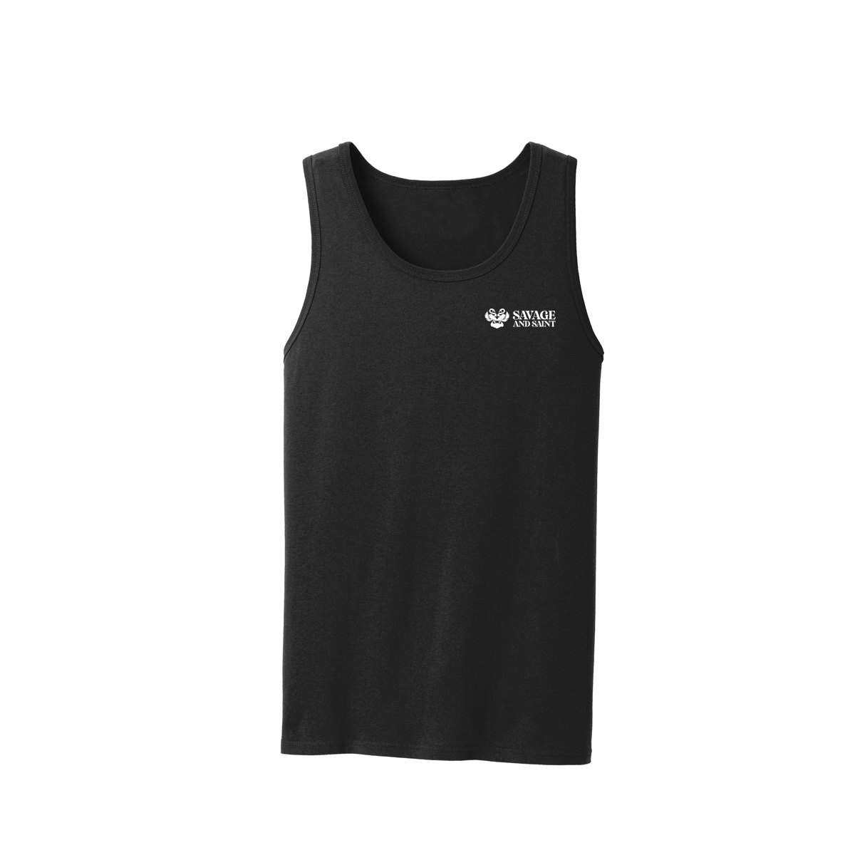 tanktop front view with left chest logo - SAVAGE AND SAINT